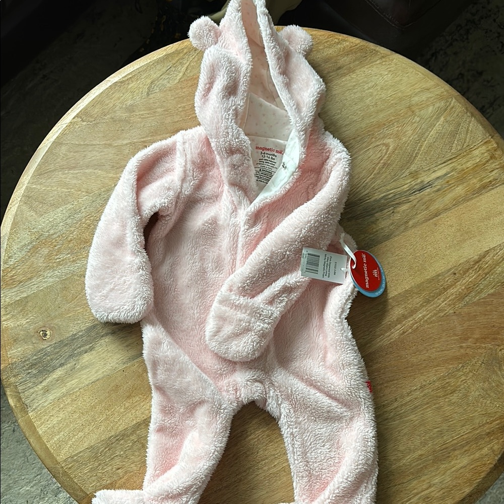 Magnetic Me Cozy Pink Fleece Baby Onesie Bunting Pram